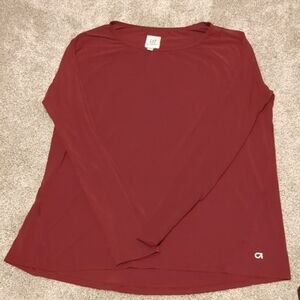 GAP maternity Gapfit breathe active red long sleeve top size large